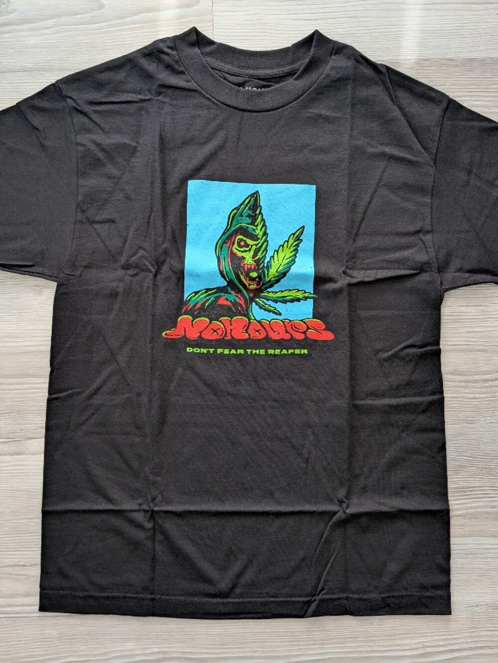 NOHOURS Reaper Graphic Tee Medium Black Skeleton Streetwear T-Shirt New